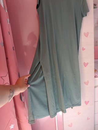 Vestido largo verde oliva
