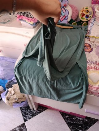 Vestido largo verde oliva