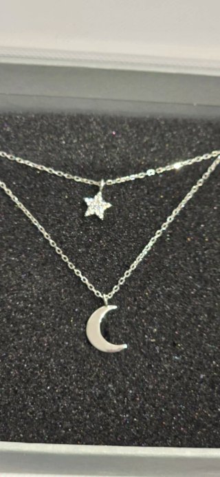 Collar Lotus Silver Luna y Estrella