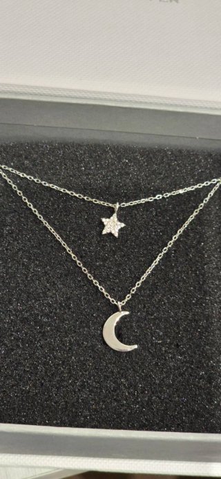 Collar Lotus Silver Luna y Estrella