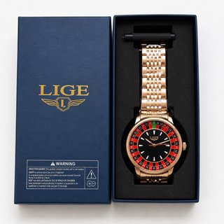 Reloj LIGE Dorado y Negro