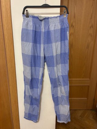 Pijama Massimo Dutti Mujer Azul y Blanco