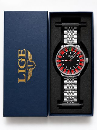 Reloj LIGE Negro y Plateado