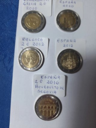 Lote 5 Monedas de 2€ Grecia, Bélgica, España