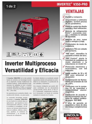 Maquina soldar hilo LINCOLN Invertec V350 PRO 🇺🇸