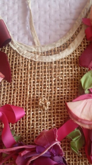 Borsa mare paglia con fiori