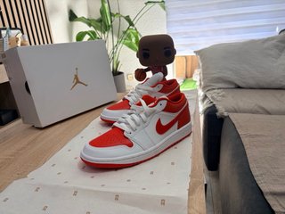 Air Jordan 1 Low Talla 39 Rojo/Blanco