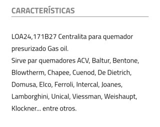 Centralina Bruciatore Siemens LOA24.171B2B