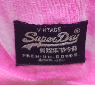 Camiseta tirantes Superdry rosa/blanca Talla M
