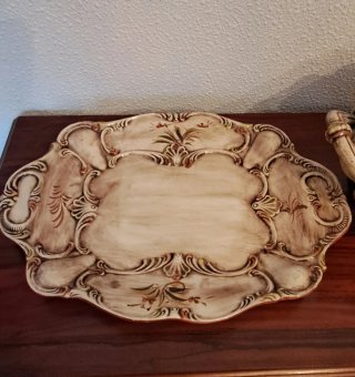 Sopera cerámica con bandeja floral