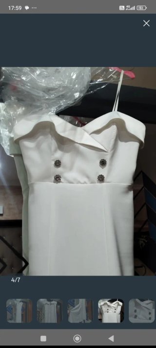 Abito lungo bianco con spacco