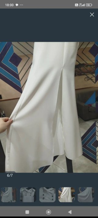 Abito lungo bianco con spacco
