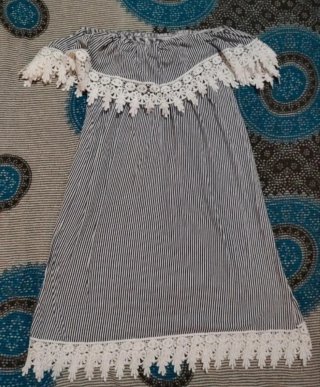 Vestido Hombros Descubiertos Rayas L