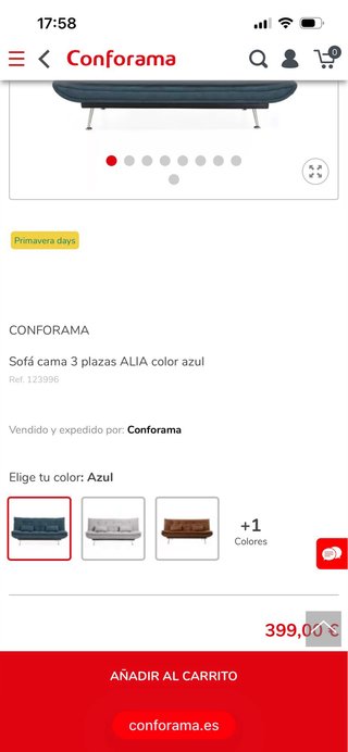 Sofá Cama 3 Plazas ALIA Mostaza