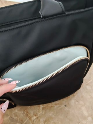 Bolso Tous Negro Nylon Cremalleras Doradas