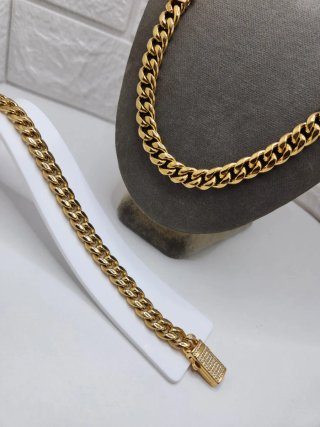 Conjunto Cubano Acero Chapado Oro