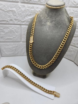 Conjunto Cubano Acero Chapado Oro