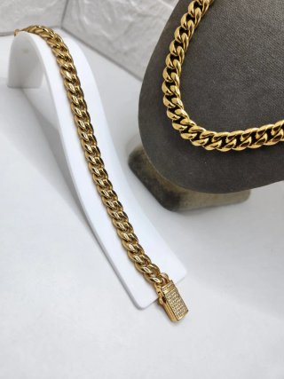 Conjunto Cubano Acero Chapado Oro