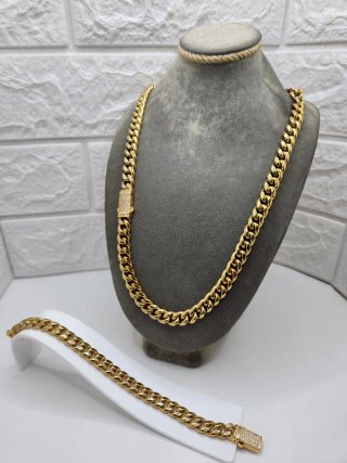 Conjunto Cubano Acero Chapado Oro
