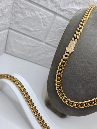 Conjunto Cubano Acero Chapado Oro