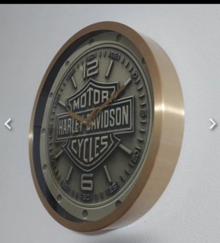 Relógio de Parede Harley-Davidson Dourado