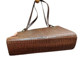 Bolso Chenson Piel Cocodrilo Marrón