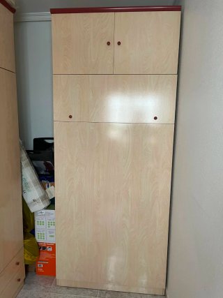 Armario y cama abatible de madera