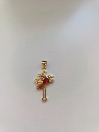 Dije Cruz Colibrí con Piedras