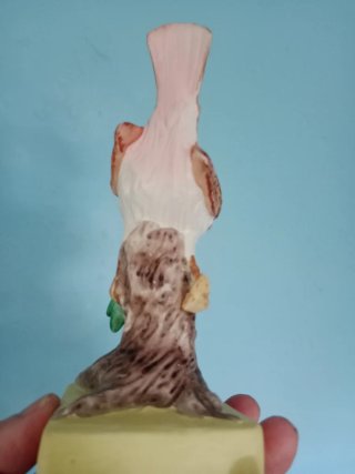 Figura pájaro troglodita de cerámica Vintage 15 cm