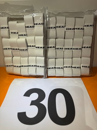 30 Overgrips HEAD blancos lisos tenis pádel nuevos