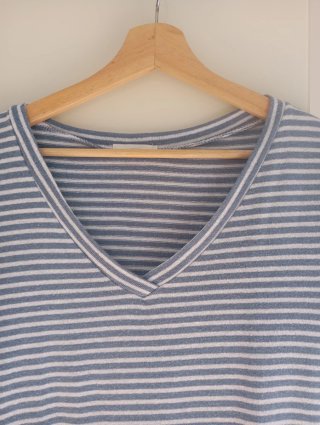 Vestido playero rayas azul y blanco