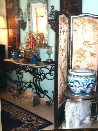 Biombo Oriental Seda Bordada S.XIX
