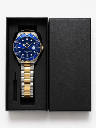 Reloj Olevs Azul y Dorado