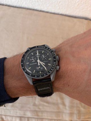 Omega Moonswatch Mission to Moon Negro