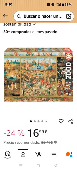 Puzzle Educa 2000 piezas El Jardín de las Delicias