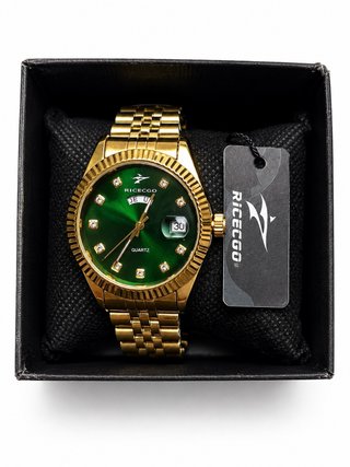 Reloj RICEGO Dorado con Esfera Verde