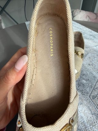 Alpargatas Cosmoparis Beige y Dorado