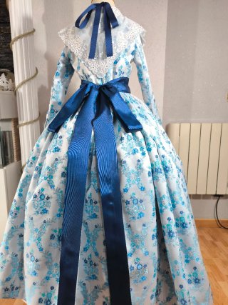 Traje Fallera NUEVO  Niña Azul/Blanco 9-11 Años