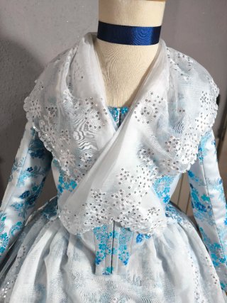 Traje Fallera NUEVO  Niña Azul/Blanco 9-11 Años