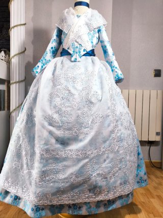 Traje Fallera NUEVO  Niña Azul/Blanco 9-11 Años