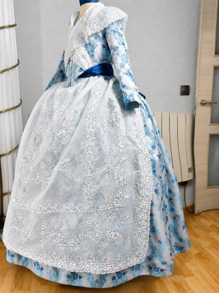 Traje Fallera NUEVO  Niña Azul/Blanco 9-11 Años