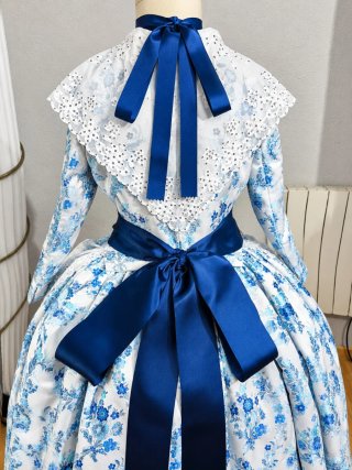 Traje Fallera NUEVO  Niña Azul/Blanco 9-11 Años