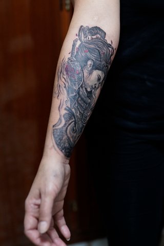 Tatuaje N#81 Geisha y Búho