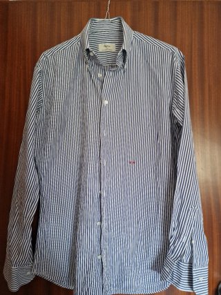 Camicia Ingram a righe blu e bianche taglia L