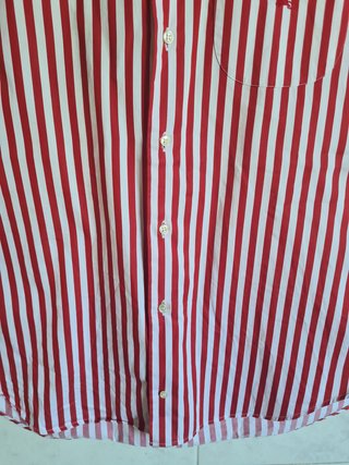 Camisa Burberry London rayas verticales rojas T. L