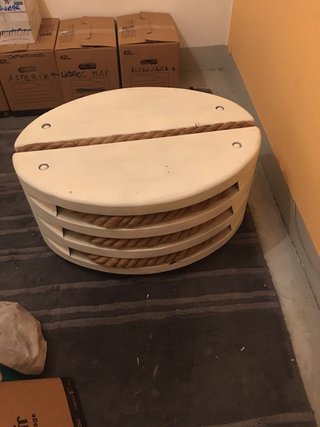 Mesa centro marinera cuerda y madera