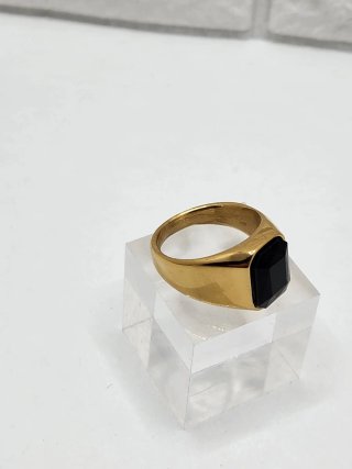 Anillo Acero Quirúrgico Chapado Oro Negro