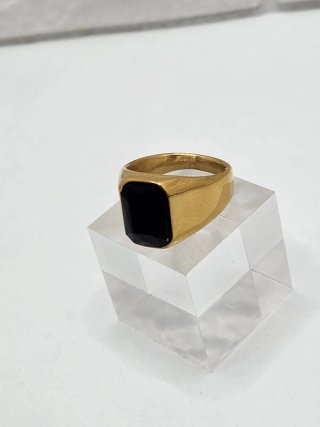 Anillo Acero Quirúrgico Chapado Oro Negro