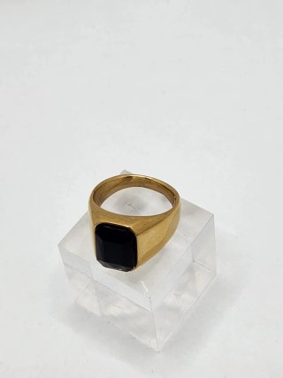 Anillo Acero Quirúrgico Chapado Oro Negro