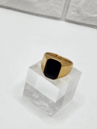 Anillo Acero Quirúrgico Chapado Oro Negro